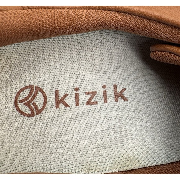 KIZIK Vegas Sneakers Size Men's 6.5/Women's 8 Chestnut Leather Lace Up Shoes - Picture 3 of 9